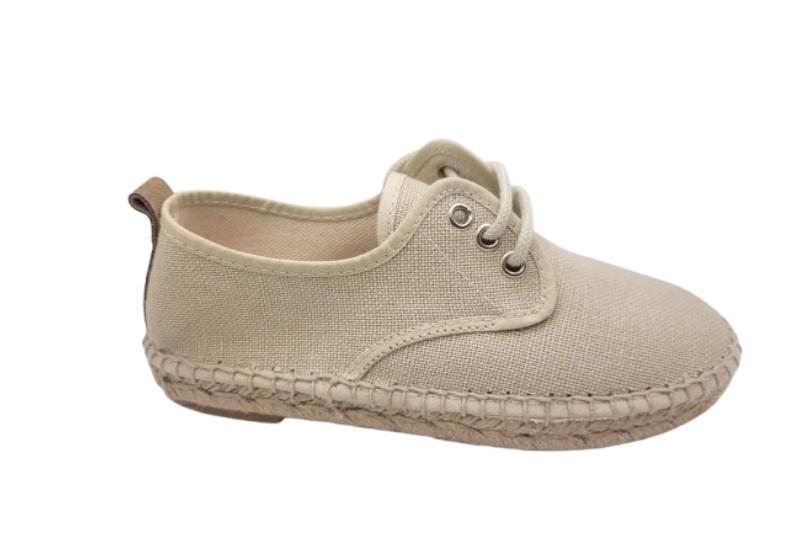 Alpargatas de niño de lino natural con suela de alpargata Tallas 32 a 40 Modelo 105 Condiz