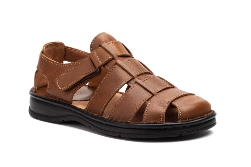 Sandalia cerrada de piel cómoda para hombre Tallas 40 a 45 Hecho en España Modelo 5800 Route 83