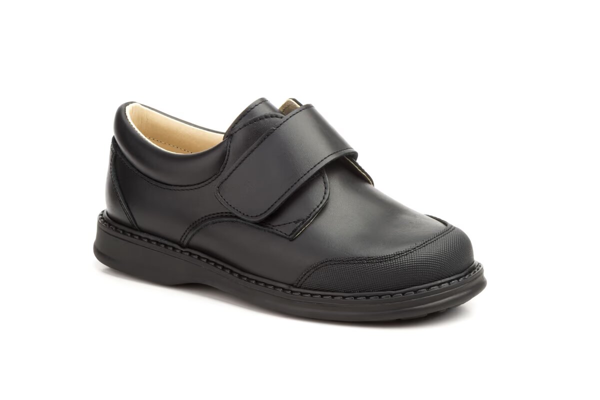 Zapato colegial de piel con velcro para niño Tallas 26 a 42 Modelo 1012 Jam