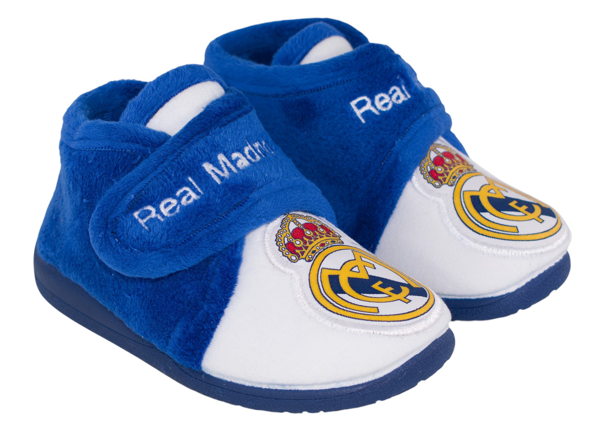 Zapatillas botín de casa infantiles Real Madrid con velcro y suela antideslizante Tallas 20 a 30 Modelo CFRM4 Marpen