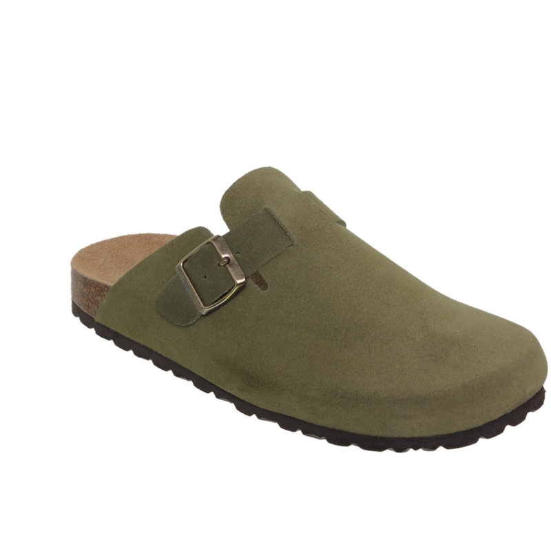 Zuecos unisex de piel serraje con hebilla ajustable y plantilla de corcho Made in Spain Tallas 40 a 46 Modelo Toronto Casual 4 Zuecos unisex de piel serraje con hebilla ajustable y plantilla de corcho Made in Spain Tallas 40 a 46 Modelo Toronto Casual - Image 4
