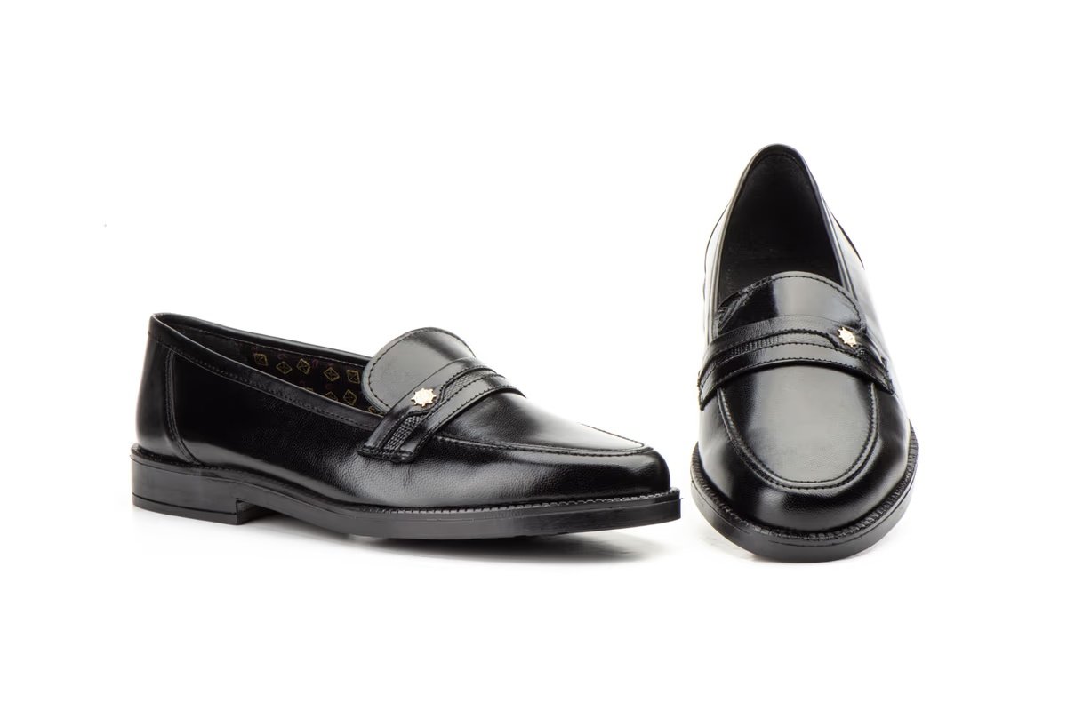 Mocasines de piel para hombre negros Tallas 38 a 46 Modelo 013 Katosines