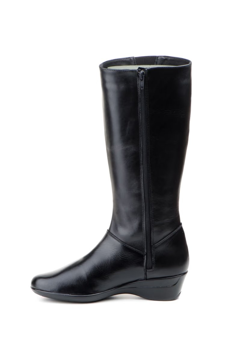 Botas Mujer Piel Negro Cuña Cremallera Borlas Elásticos modelo 1014 Jam 3 Botas Mujer Piel Negro Cuña Cremallera Borlas Elásticos modelo 1014 Jam - Image 3