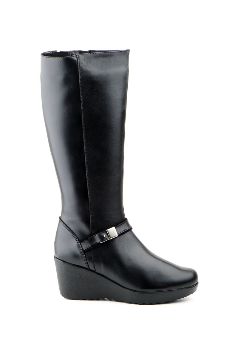 Botas Mujer Piel Negro Cuña modelo 1022 Jam 2 Botas Mujer Piel Negro Cuña modelo 1022 Jam - Imagen 2