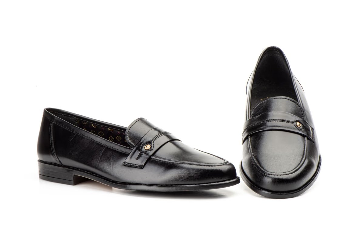 Mocasines de piel para hombre negros Tallas 38 a 46 Modelo 115 Katosines