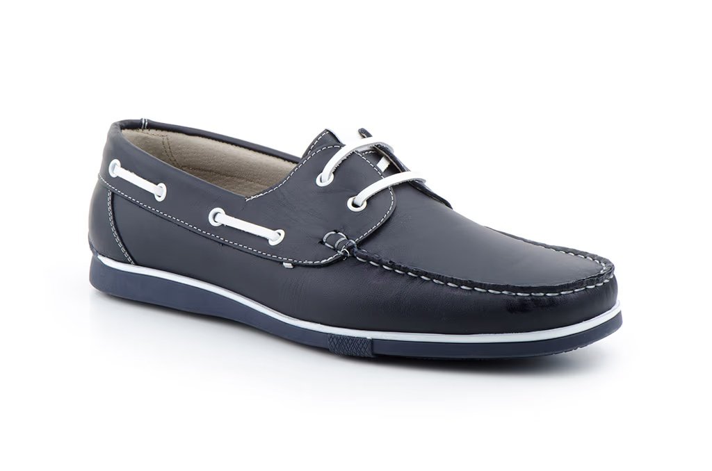 Náuticos de piel para hombre marino con cordones Tallas 39 a 45 Modelo 140n Jam