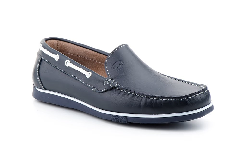 Mocasines náuticos de piel para hombre marino Tallas 39 a 45 Modelo 150n Jam