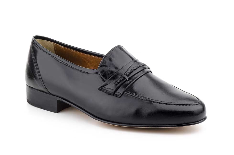 Mocasines de piel con suela de cuero para hombre negros Tallas 39 a 45 Modelo 165 Katosines