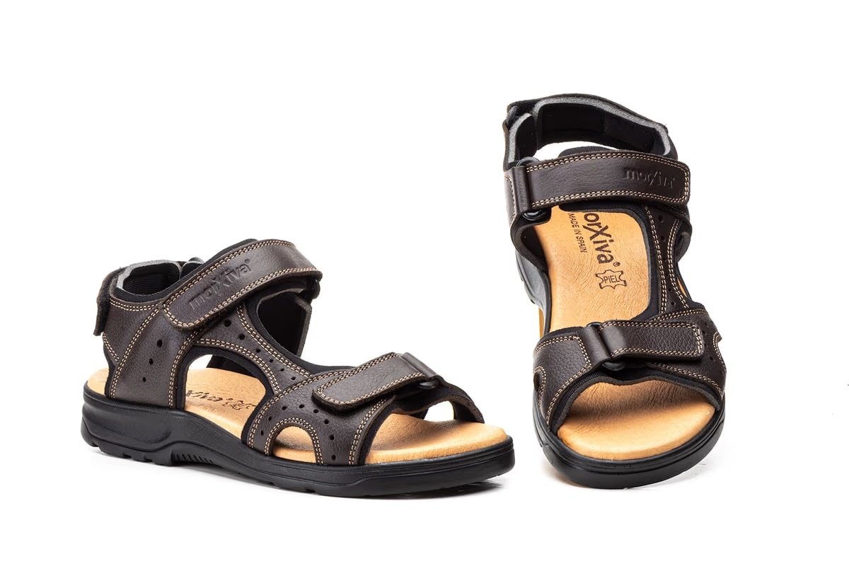 Sandalias de piel para hombre en tallas grandes modelo 37007TG Morxiva