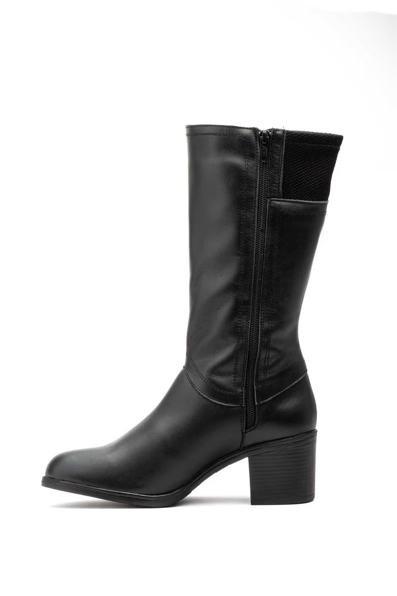 Botas Mujer Piel Negro Licra Hebilla Tacón modelo 90731 Iberico Shoes 3 Botas Mujer Piel Negro Licra Hebilla Tacón modelo 90731 Iberico Shoes - Imagen 3