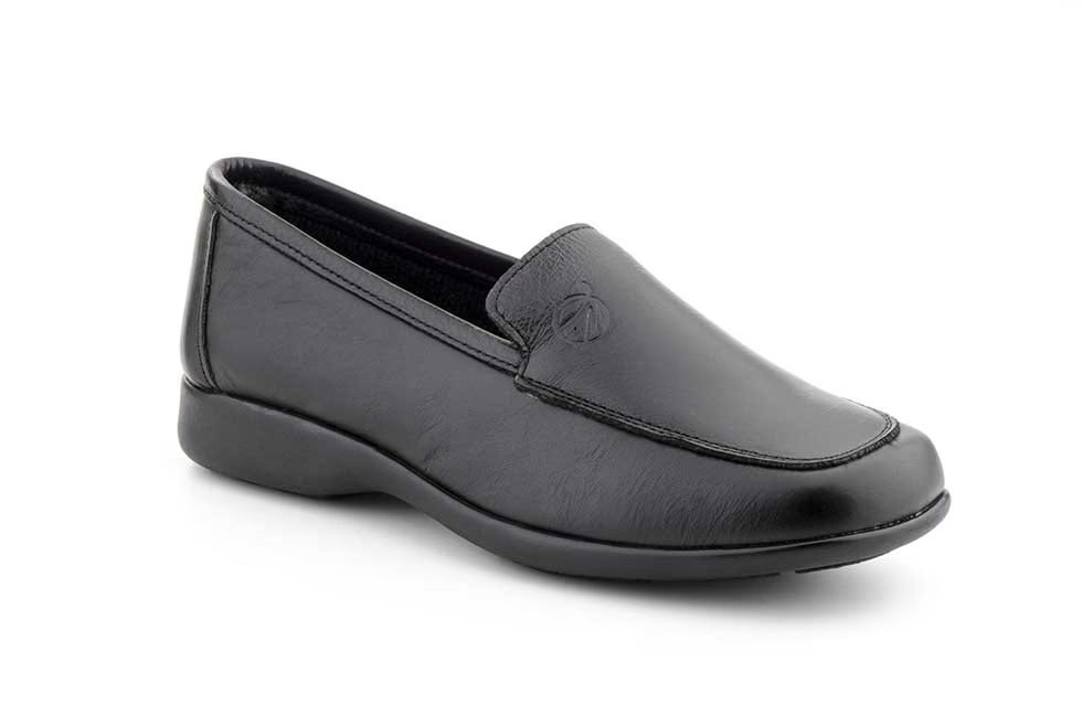 Zapatos Mujer Piel Negro Mocasín modelo 530 Alto Estilo