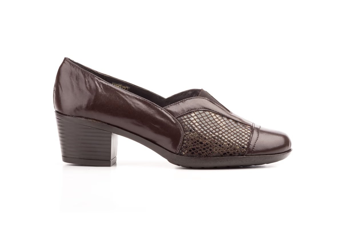 Zapatos Mujer Piel Marrón Lycra modelo 5414 Jam 3 Zapatos Mujer Piel Marrón Lycra modelo 5414 Jam - Imagen 3