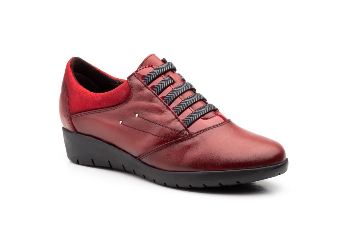 Zapatos Mujer Piel Burdeos Elásticos modelo 5567 Jam 2 Zapatos Mujer Piel Burdeos Elásticos modelo 5567 Jam - Imagen 2