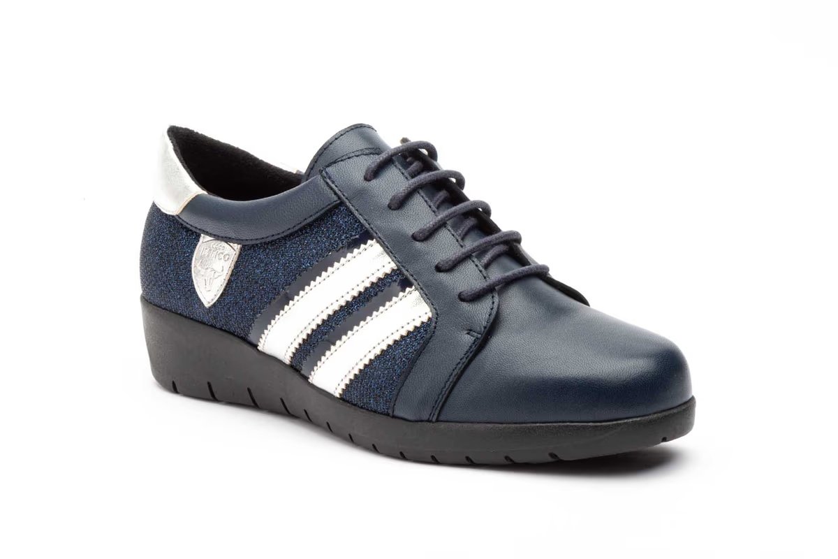 Deportivos Mujer Piel Marino modelo 5599 Iberico Shoes 2 Deportivos Mujer Piel Marino modelo 5599 Iberico Shoes - Imagen 2
