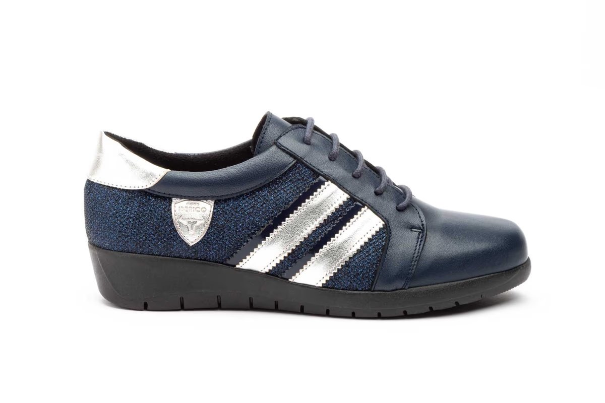 Deportivos Mujer Piel Marino modelo 5599 Iberico Shoes 3 Deportivos Mujer Piel Marino modelo 5599 Iberico Shoes - Imagen 3