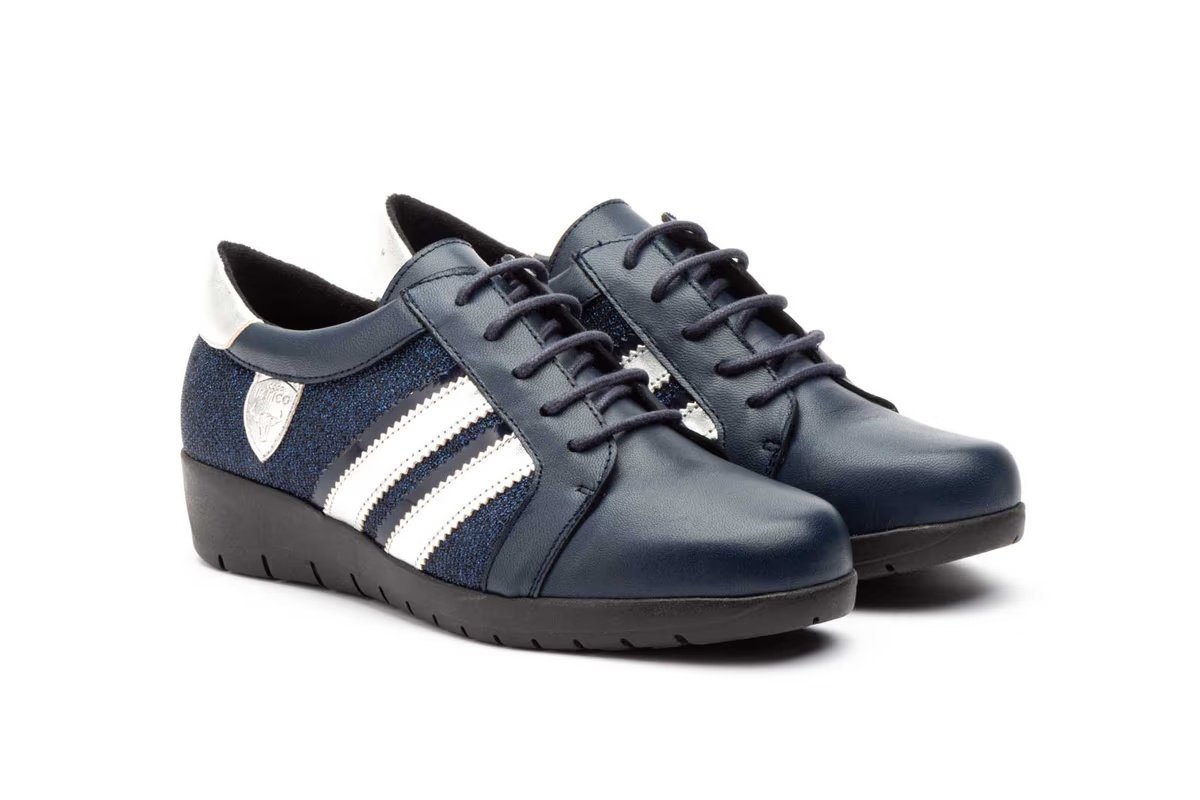 Deportivos Mujer Piel Marino modelo 5599 Iberico Shoes 5 Deportivos Mujer Piel Marino modelo 5599 Iberico Shoes - Imagen 5