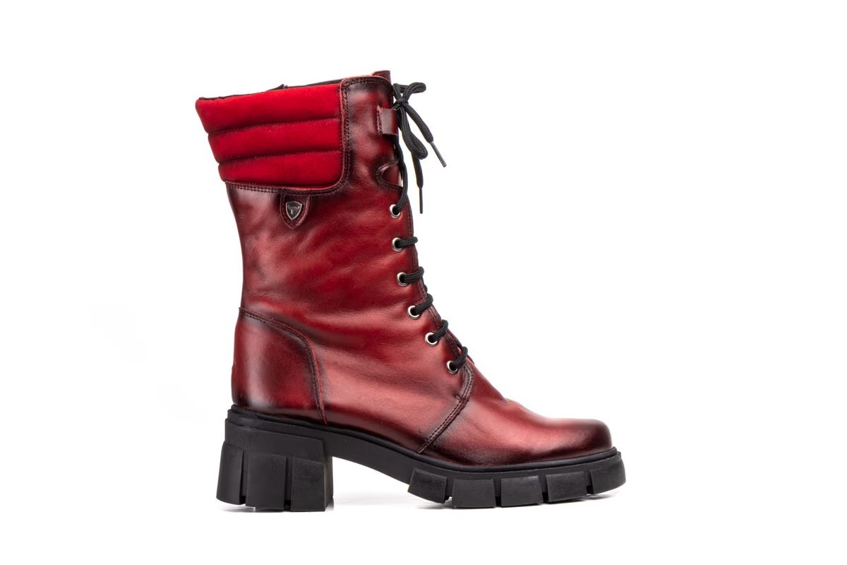 Botas Mujer Piel Burdeos Militar Ibérico modelo 5790 Iberico Shoes 2 Botas Mujer Piel Burdeos Militar Ibérico modelo 5790 Iberico Shoes - Imagen 2