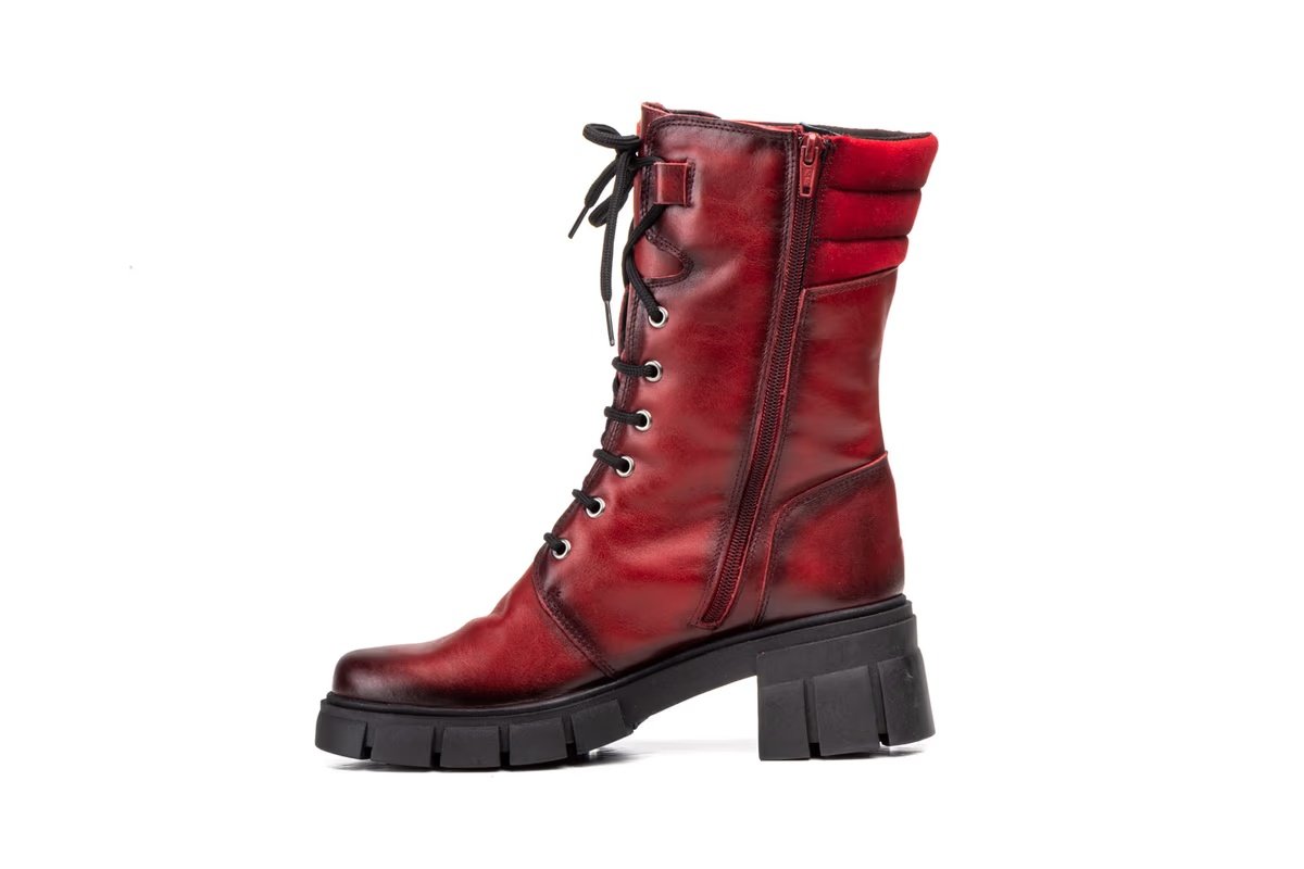 Botas Mujer Piel Burdeos Militar Ibérico modelo 5790 Iberico Shoes 3 Botas Mujer Piel Burdeos Militar Ibérico modelo 5790 Iberico Shoes - Imagen 3