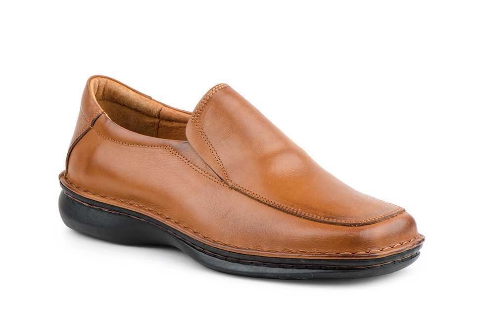 Zapatos de piel para hombre con elásticos en tallas especiales modelo 60101 XXL Cactus