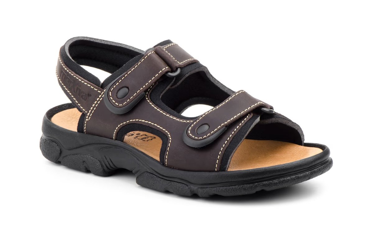 Sandalias californianas bio de piel para hombre en tallas especiales modelo 7001 XXL Morxiva