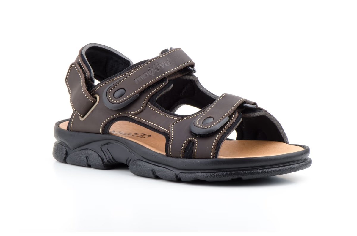 Sandalias de piel para hombre con correa desmontable modelo 7009 Morxiva