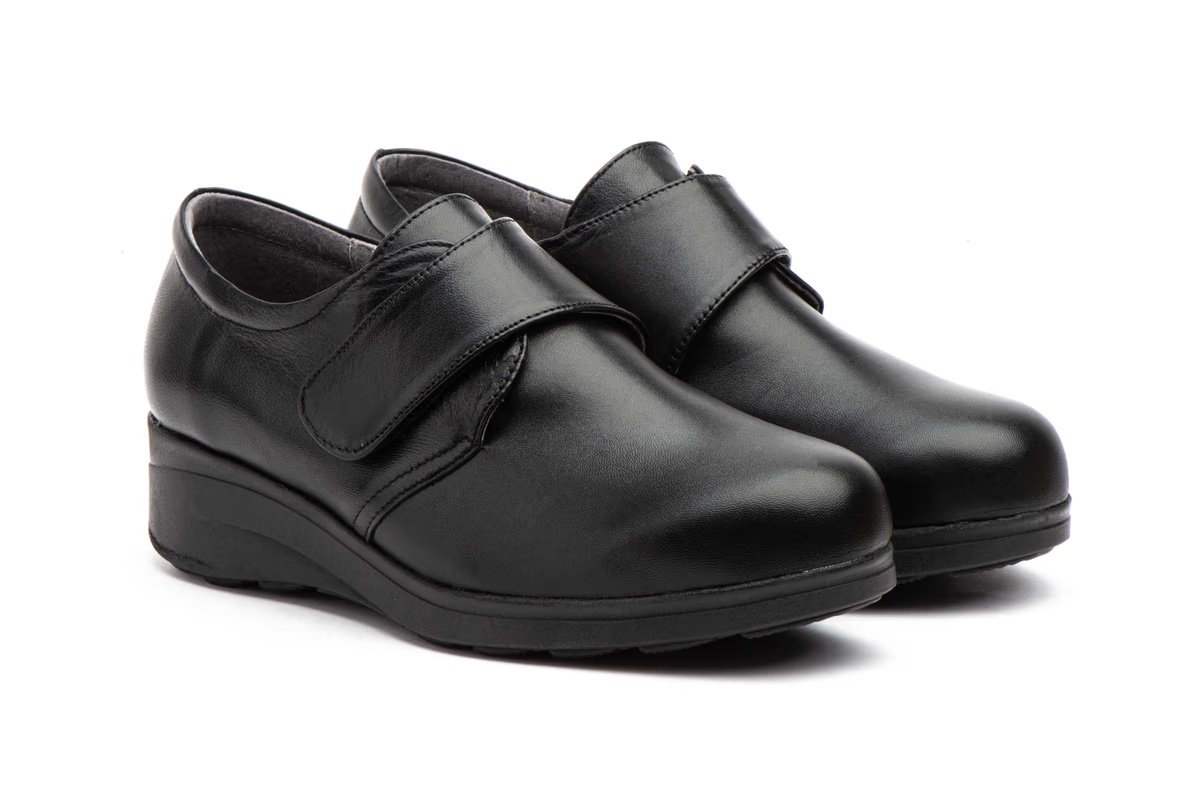 Zapatos Mujer Piel Negro Cierre Velcro Plantilla Extraible Cuña modelo 7436 Jam 5 Zapatos Mujer Piel Negro Cierre Velcro Plantilla Extraible Cuña modelo 7436 Jam - Image 5