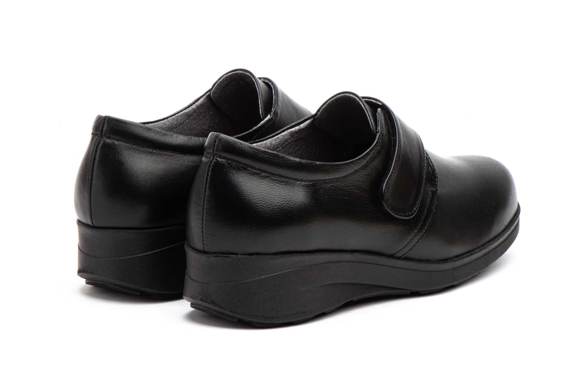 Zapatos Mujer Piel Negro Cierre Velcro Plantilla Extraible Cuña modelo 7436 Jam 6 Zapatos Mujer Piel Negro Cierre Velcro Plantilla Extraible Cuña modelo 7436 Jam - Image 6