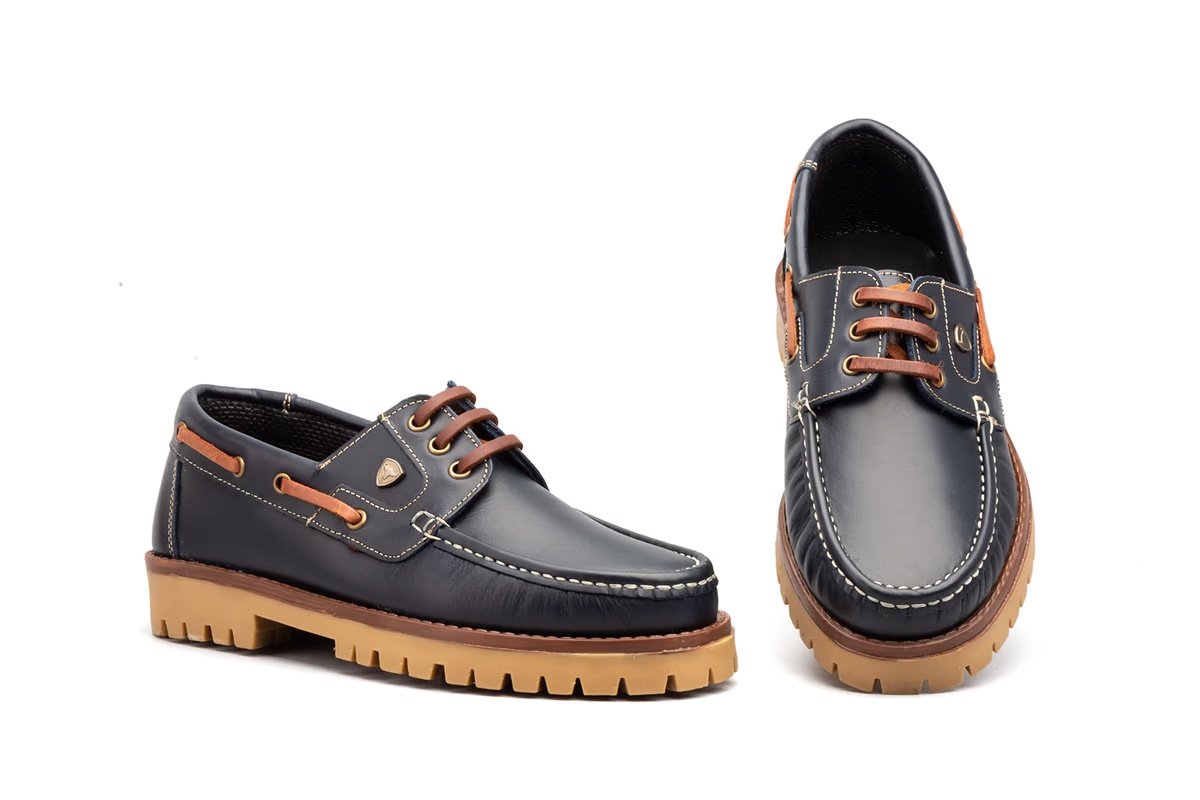 Zapatos náuticos de piel para hombre  Tallas 39 a 46 Modelo 8802 Iberico Shoes