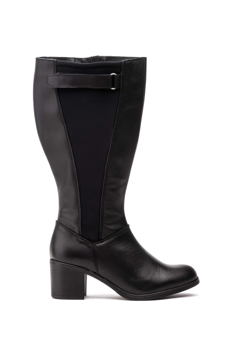 Botas Mujer Piel Negro Elásticos Caña Ancha modelo 90749 Jam 2 Botas Mujer Piel Negro Elásticos Caña Ancha modelo 90749 Jam - Image 2