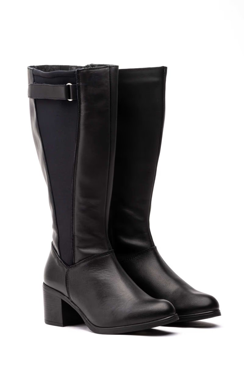 Botas Mujer Piel Negro Elásticos Caña Ancha modelo 90749 Jam 4 Botas Mujer Piel Negro Elásticos Caña Ancha modelo 90749 Jam - Image 4