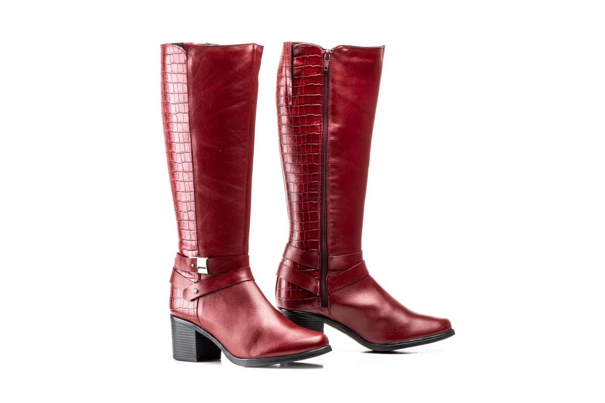 Botas Mujer PIel Burdeos Caña Alta modelo 91175 Jam