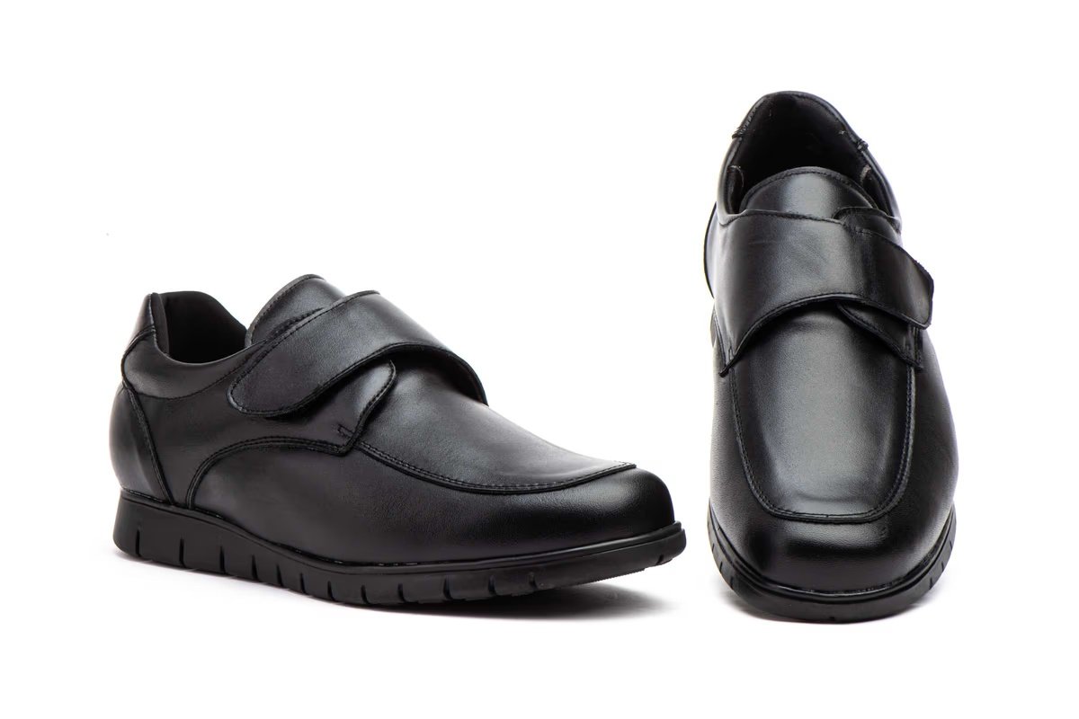 Zapatos de piel para hombre con cierre de velcro modelo DU1006 Duendy