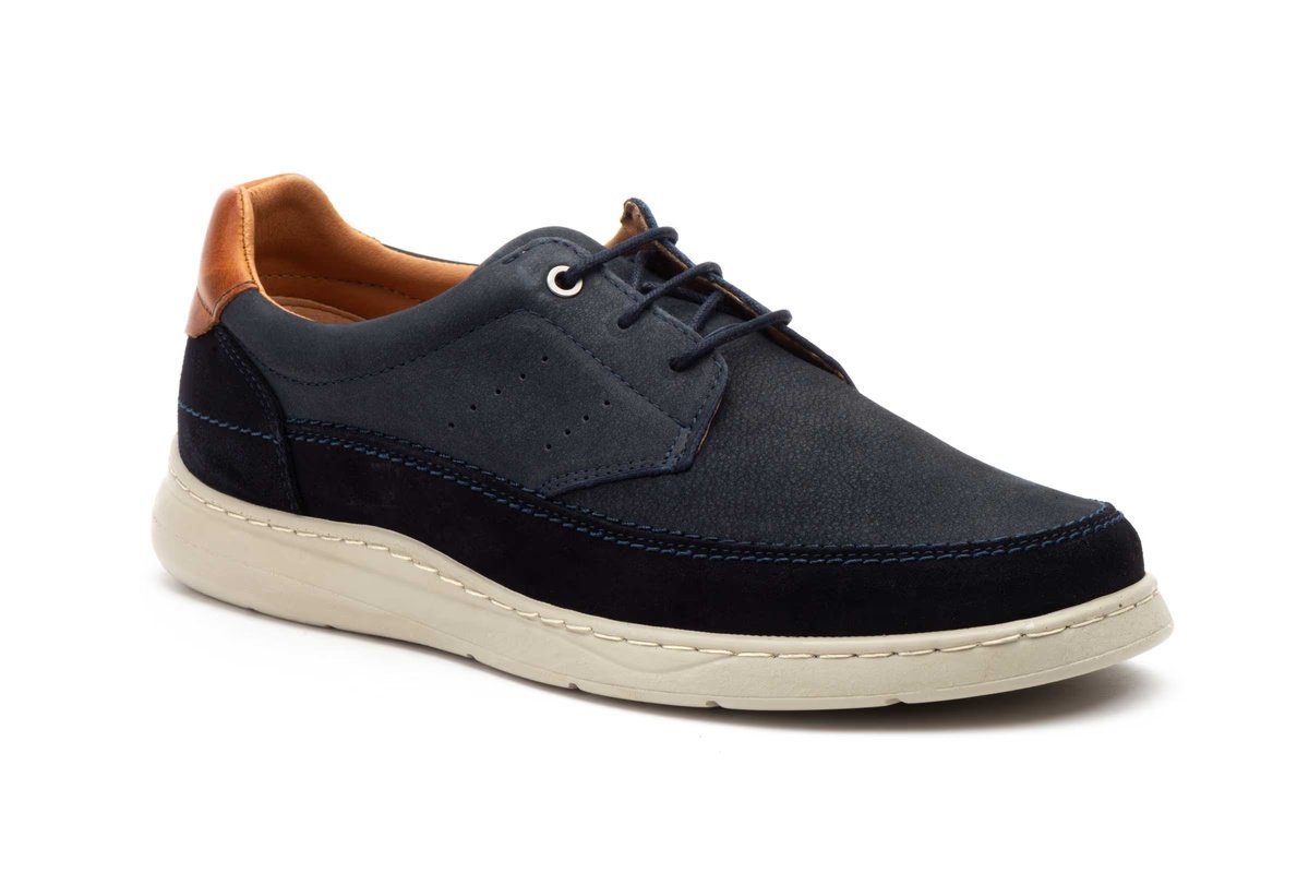 Zapato casual de piel nobuck para hombre con cordones modelo R832604 Nautic Blue 2 Zapato casual de piel nobuck para hombre con cordones modelo R832604 Nautic Blue - Image 2