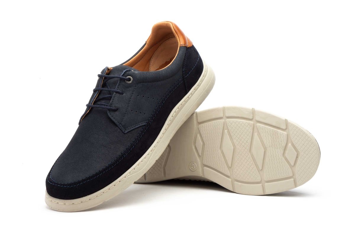 Zapato casual de piel nobuck para hombre con cordones modelo R832604 Nautic Blue 5 Zapato casual de piel nobuck para hombre con cordones modelo R832604 Nautic Blue - Image 5