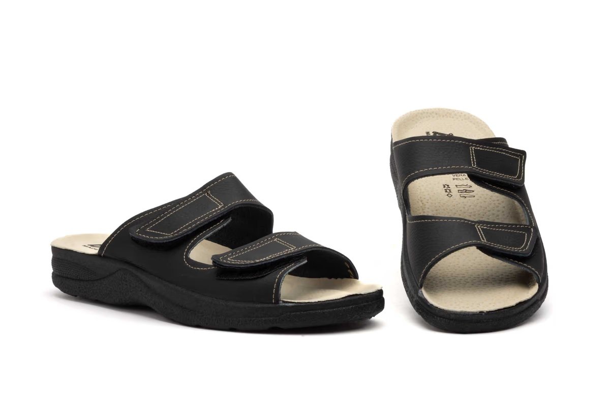 Sandalias de piel para hombre con cierre de velcro modelo TS680/R Bioup