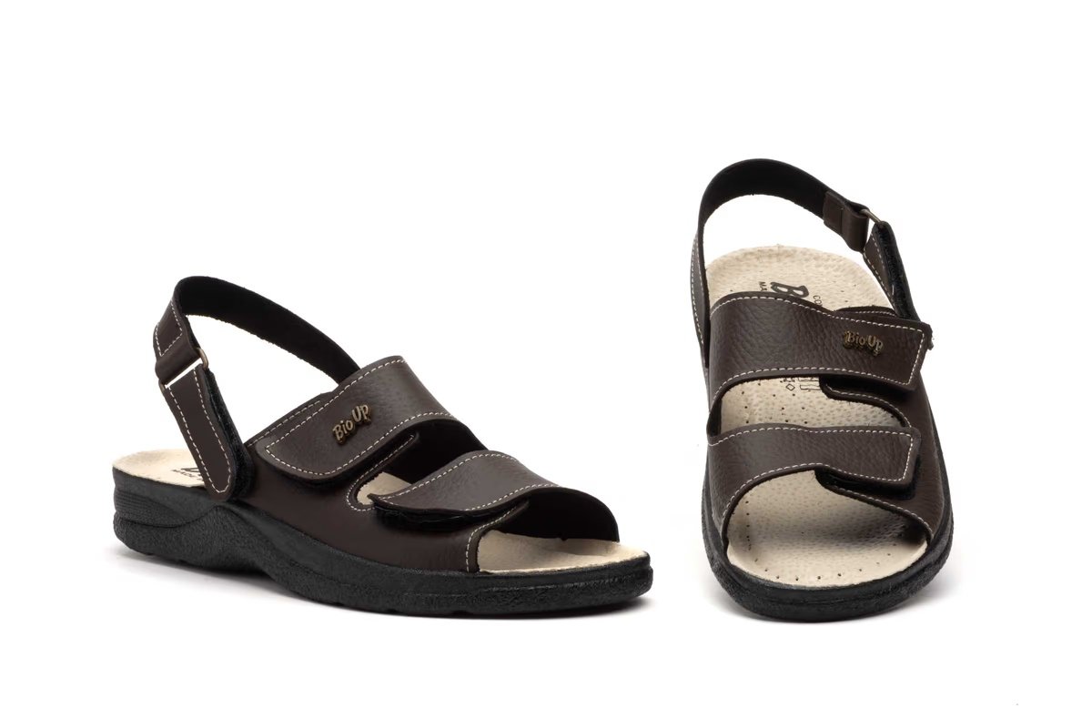 Sandalias de piel para hombre con cierre de velcro modelo TS680/S Bioup