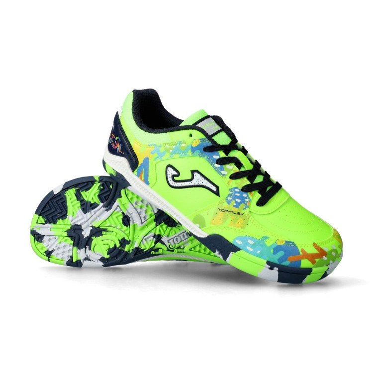 Zapatillas de fútbol sala para niño Joma Top Flex JR 2611 verde Tallas 27 a 38
