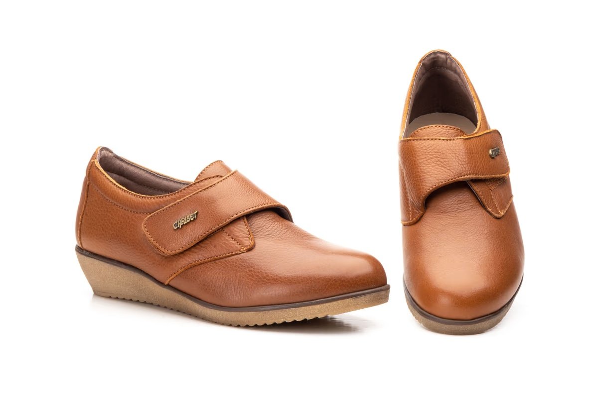Zapatos Mujer Piel Cuero Velcro modelo AE391 Alto Estilo