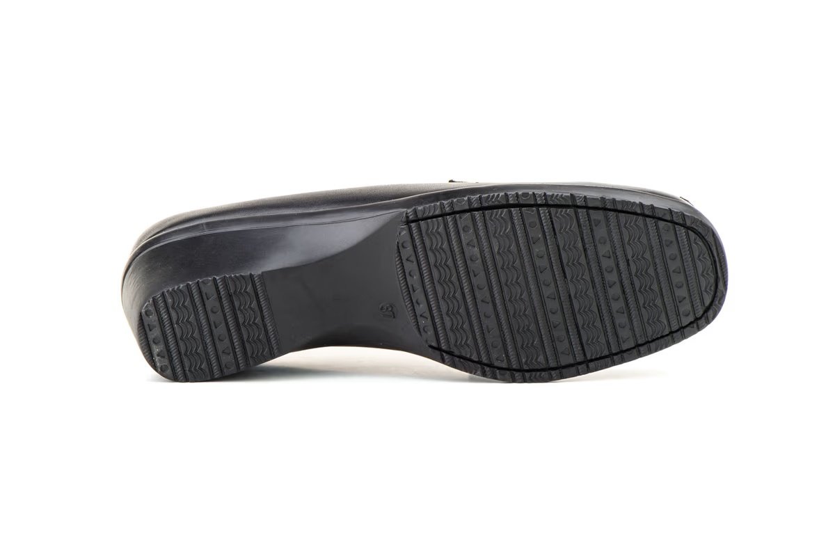 Zapato Mujer Piel Negro Cuña modelo AM604 Alto Estilo 2 Zapato Mujer Piel Negro Cuña modelo AM604 Alto Estilo - Image 2