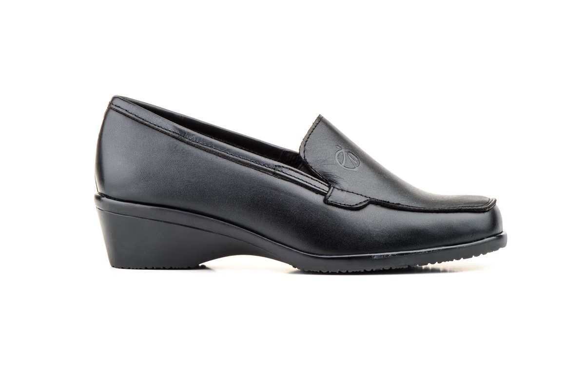 Zapato Mujer Piel Negro Cuña modelo AM604 Alto Estilo 3 Zapato Mujer Piel Negro Cuña modelo AM604 Alto Estilo - Image 3