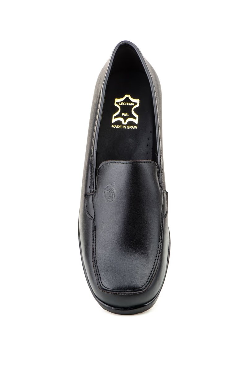 Zapato Mujer Piel Negro Cuña modelo AM604 Alto Estilo 4 Zapato Mujer Piel Negro Cuña modelo AM604 Alto Estilo - Image 4