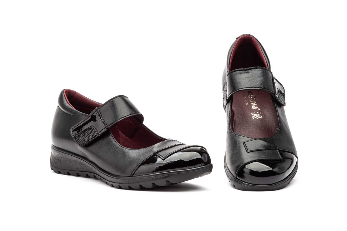Zapatos Mujer Piel Negro Tipo Velcro modelo MX920 Morxiva