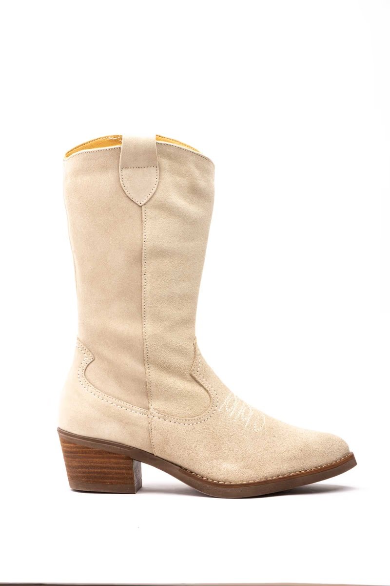Botas Mujer Piel Serraje Beige modelo PYM940 Par y Medio 2 Botas Mujer Piel Serraje Beige modelo PYM940 Par y Medio - Image 2