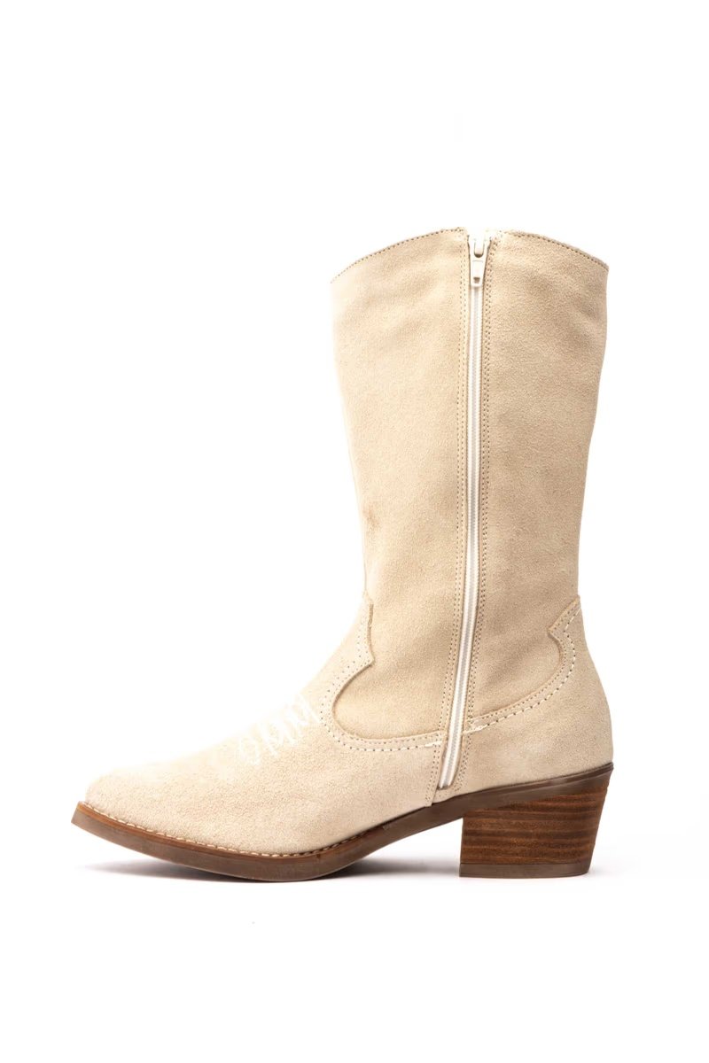 Botas Mujer Piel Serraje Beige modelo PYM940 Par y Medio 3 Botas Mujer Piel Serraje Beige modelo PYM940 Par y Medio - Image 3