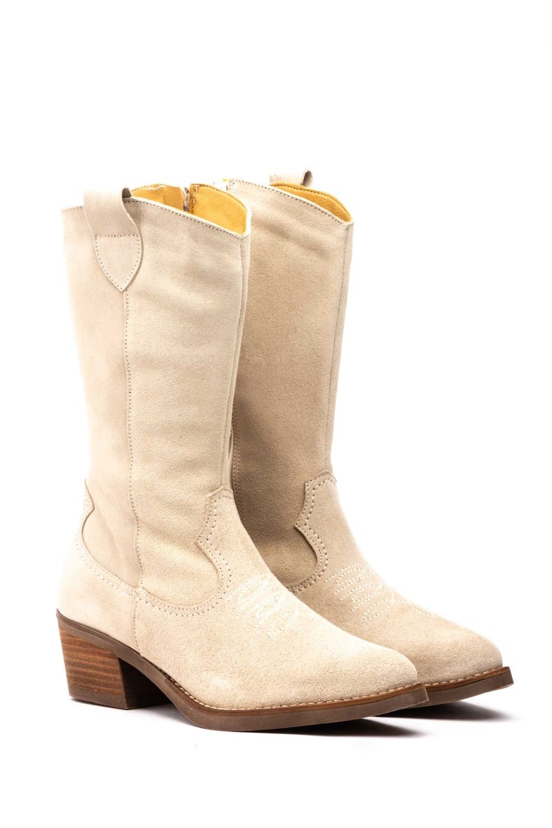 Botas Mujer Piel Serraje Beige modelo PYM940 Par y Medio 4 Botas Mujer Piel Serraje Beige modelo PYM940 Par y Medio - Image 4