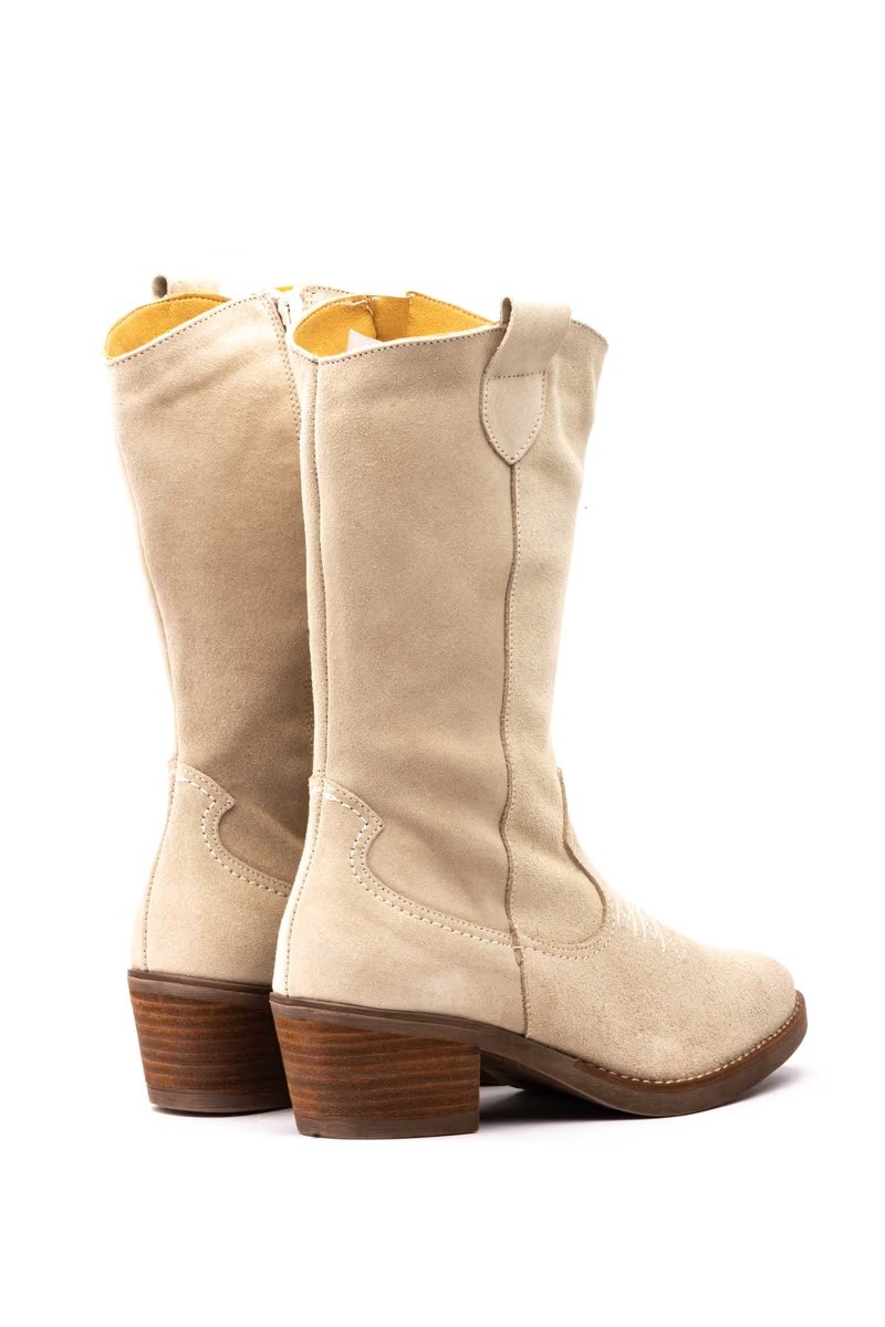 Botas Mujer Piel Serraje Beige modelo PYM940 Par y Medio 5 Botas Mujer Piel Serraje Beige modelo PYM940 Par y Medio - Image 5