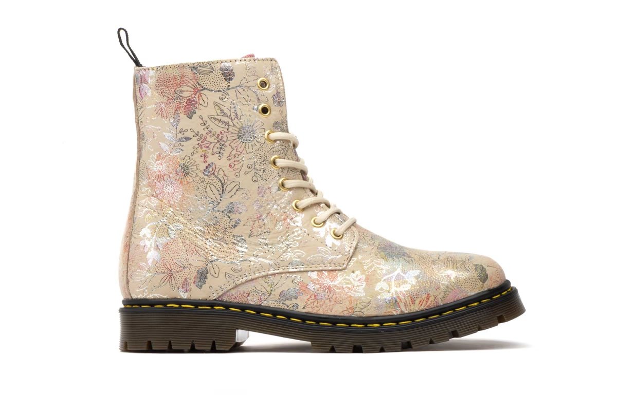 Bota Mujer Piel Flores Beige modelo R83M102 Route83 3 Bota Mujer Piel Flores Beige modelo R83M102 Route83 - Imagen 3