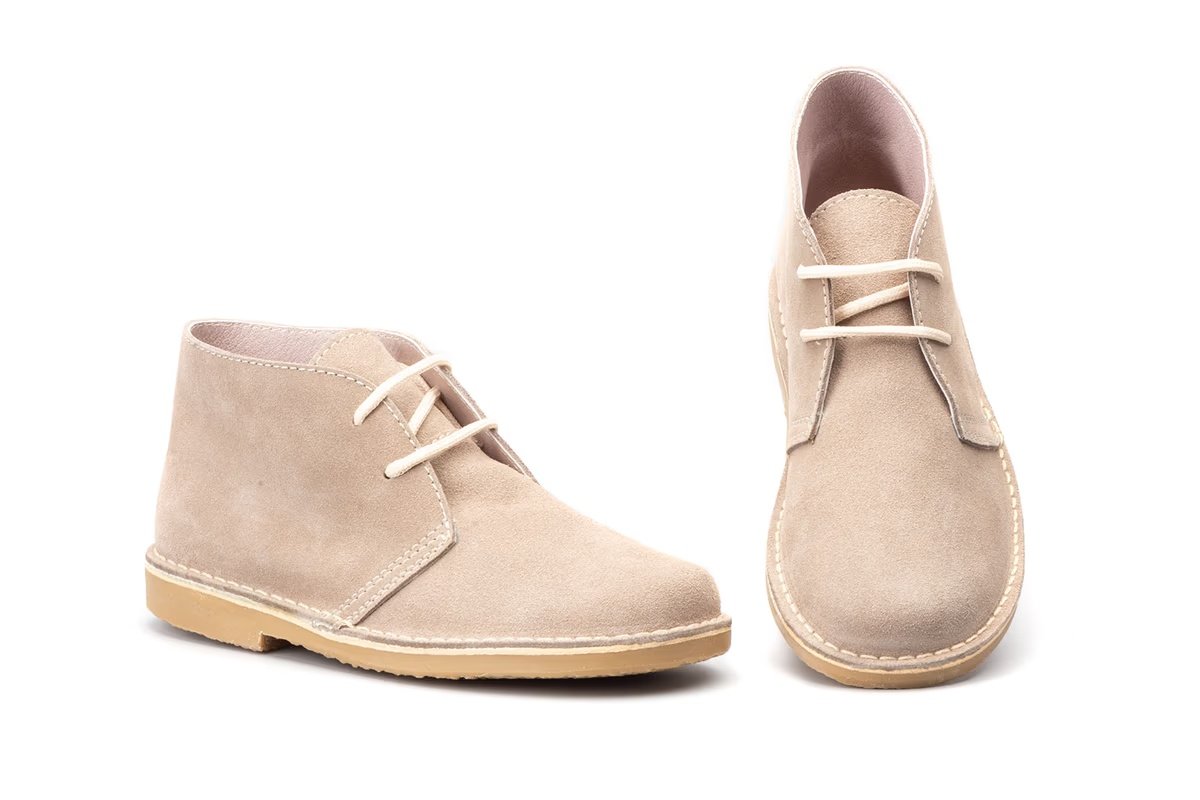 Botín Mujer Piel Serraje Arena Cordones modelo SF6012 Safari