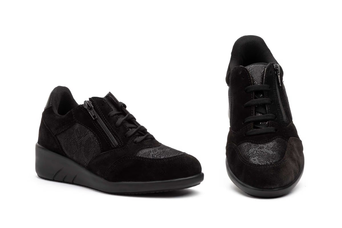 Deportivos Mujer Piel Negro Negro Cuña modelo TSA02 Bioup