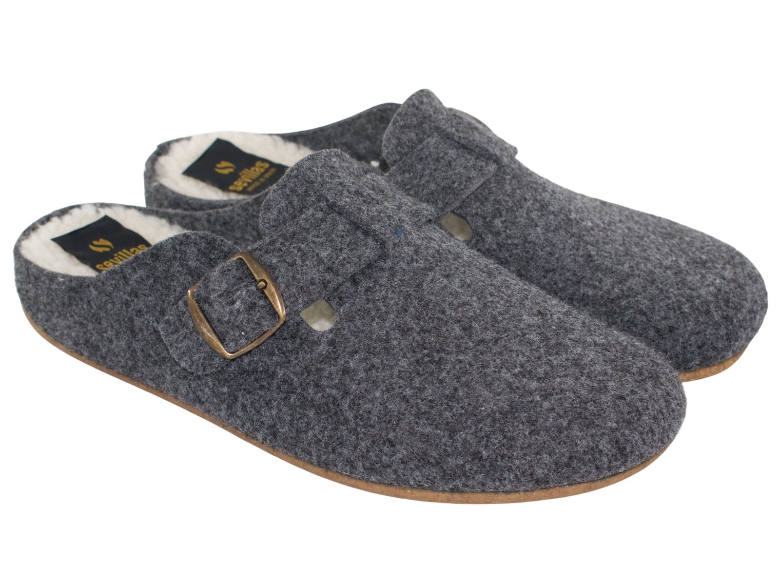 Zapatillas de casa hombre Sevillas 21417 | Zueco hebilla ecofieltro
